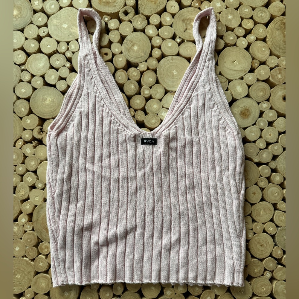 RVCA Pink Ribbed Knit Tank Top - Picture 3 of 3